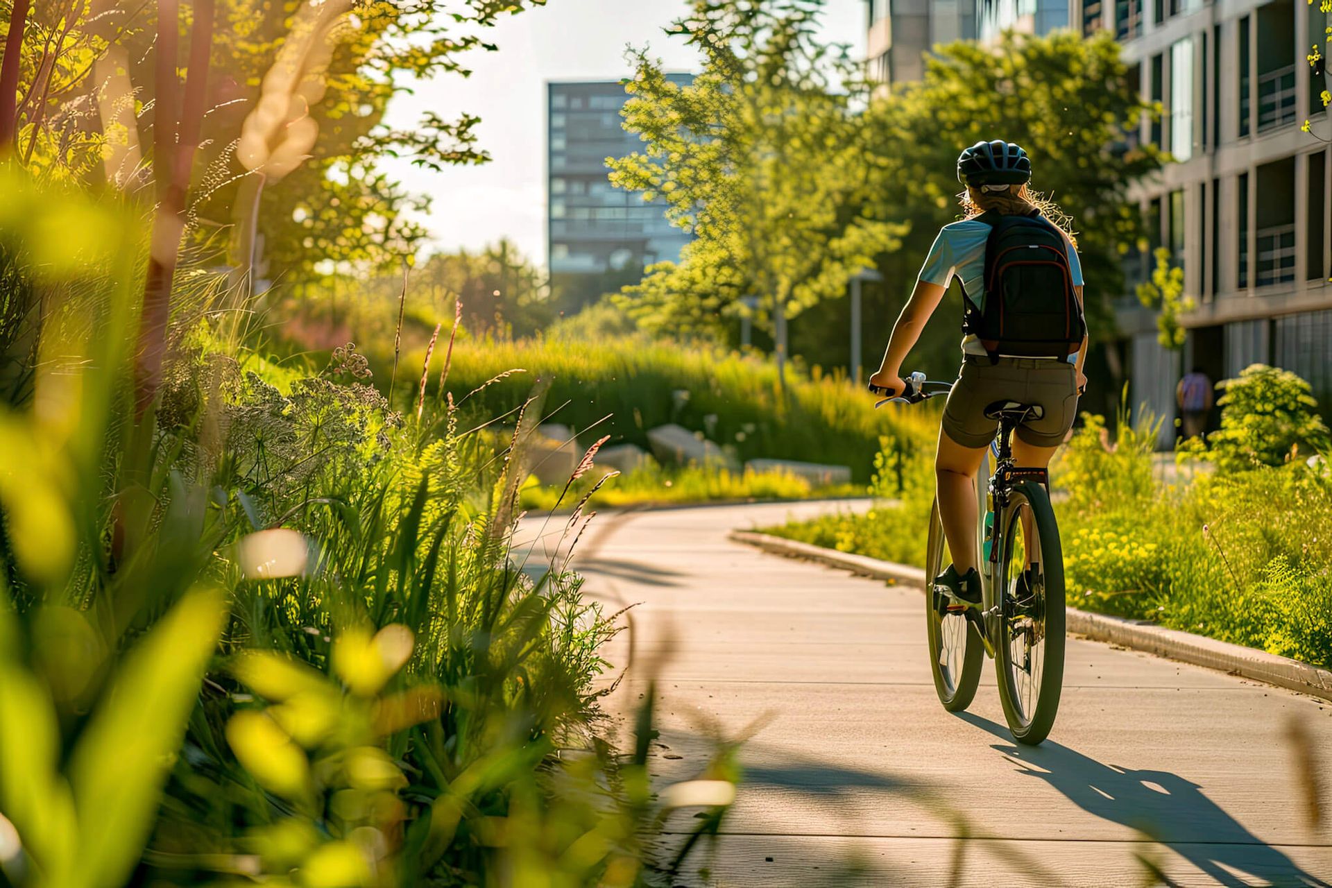 Radfahrer im Park